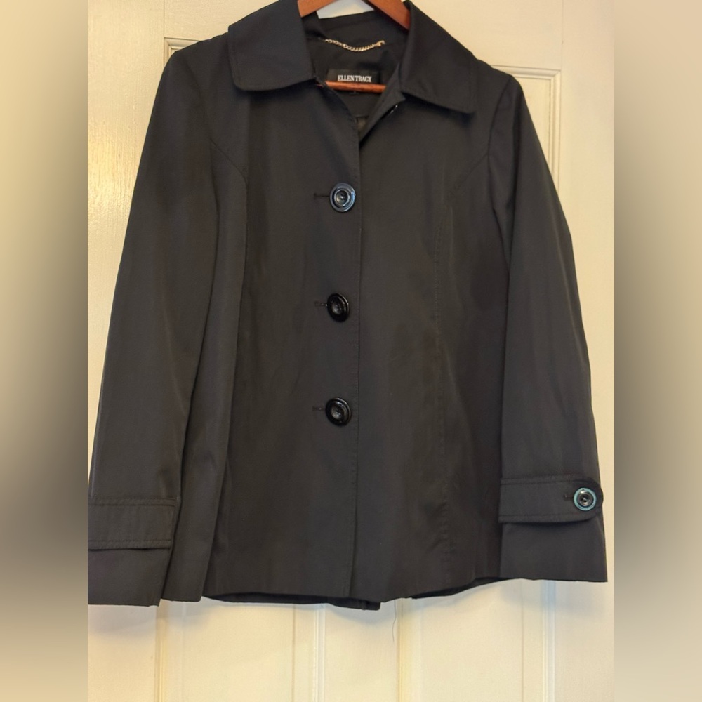 Ellen Tracy Black Trench Coat